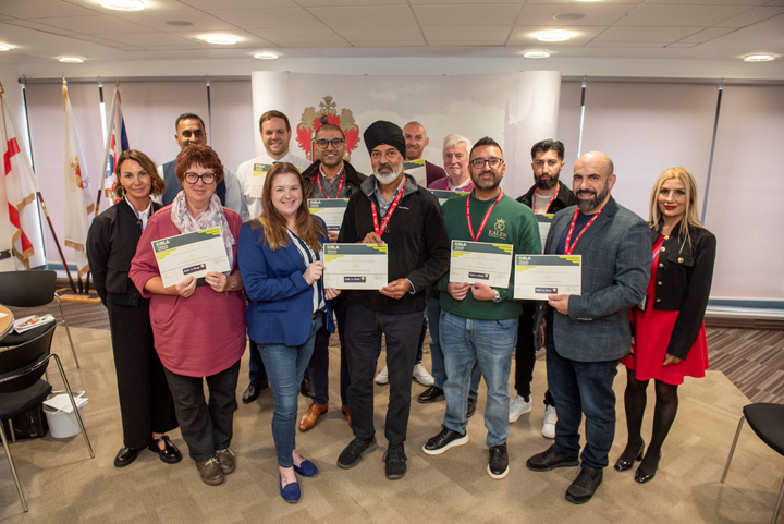 Call Us First team members and National Residential Landlords Association regional representative Alana Davies with Wolverhampton private landlords receiving the completion certificate for ‘Landlord Fundamental’ training.